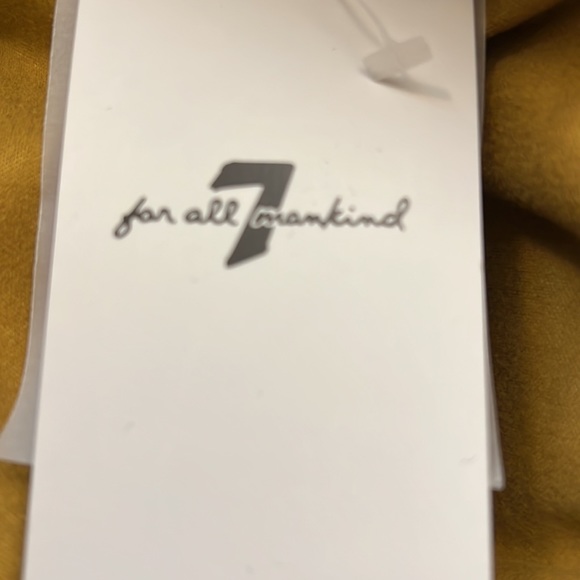 NWT / 7 For All Mankind Asymmetrical  hem, faux leather midi skirt - Size L - Picture 5 of 7